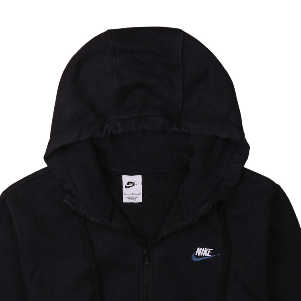 Nike Men's Black Full Zip Hoodie Medium Sportswear Fleece