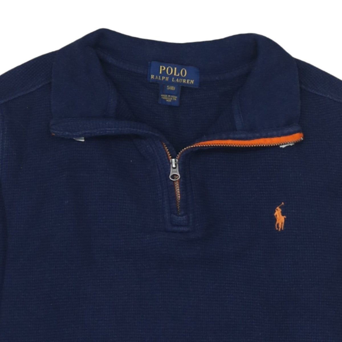 Ralph Lauren Boys Blue Cotton 1/4 Zip Jumper Size 8 Years