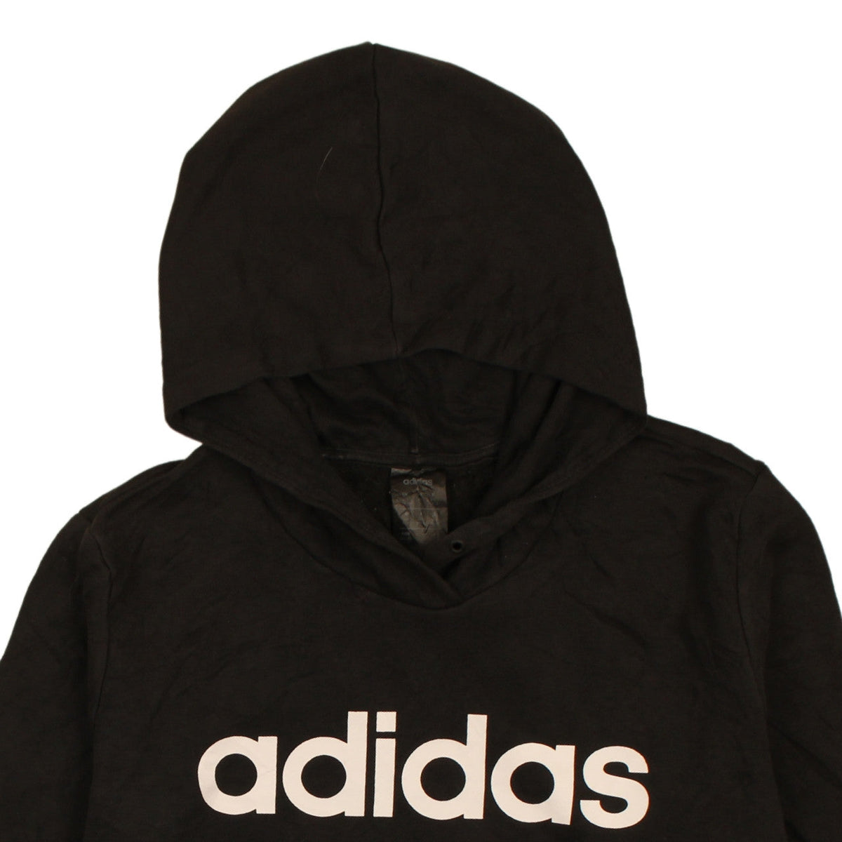 Adidas Womens Black 2XL Pullover Hoodie Logo Print Sweatshirt
