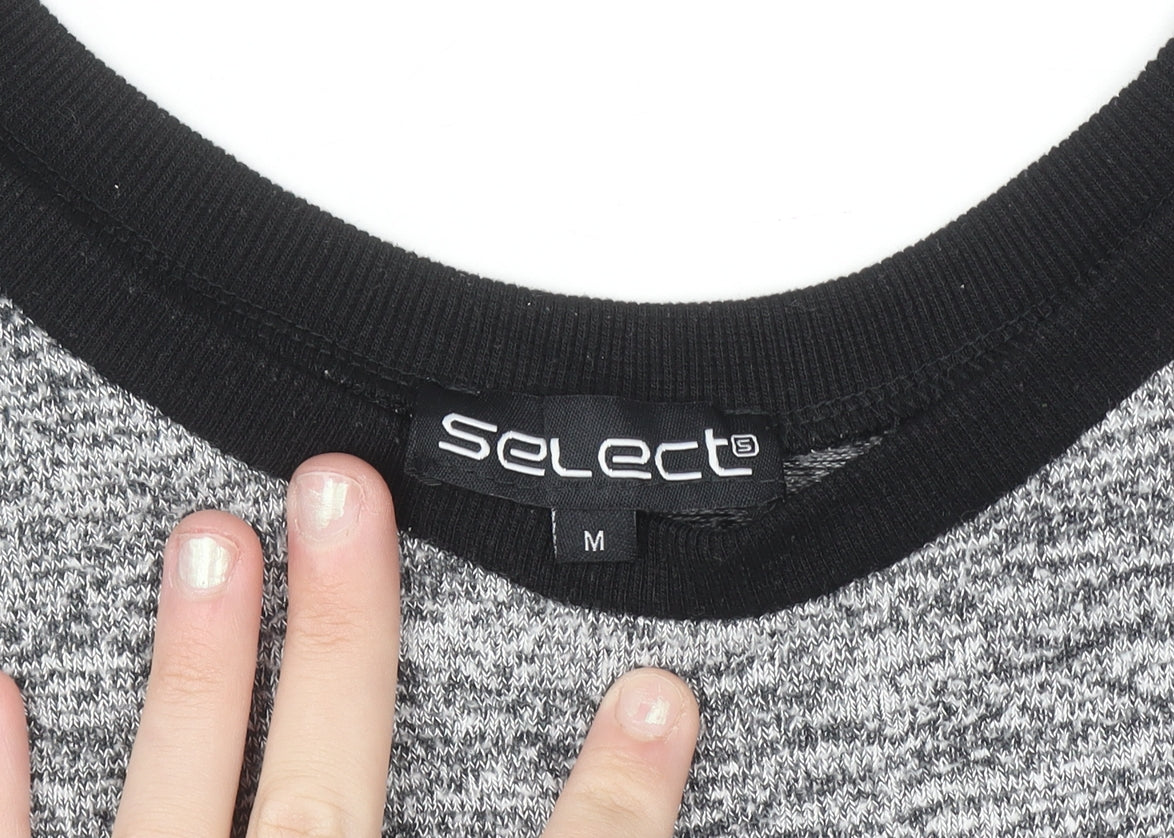 Select Womens Grey Knit Zip Detail Raglan Jumper Size M