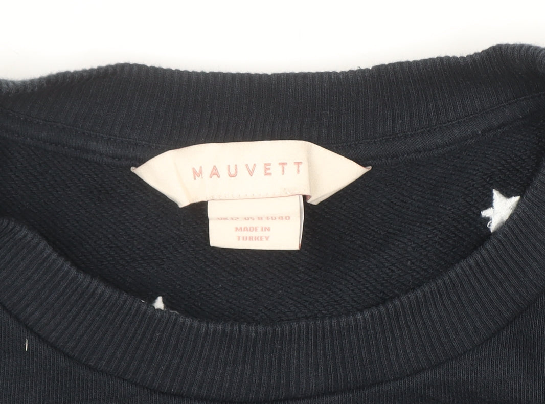 Mauvett Women Navy Blue Star Print Cotton Sweatshirt Size 12