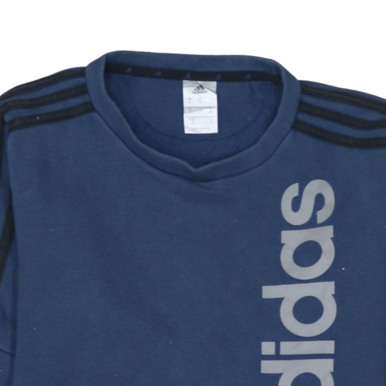 adidas Men's Blue Small Pullover Sweatshirt Logo Fleece