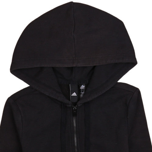 Adidas Womens Black Full Zip Hoodie Size S 8-10 Zip Pockets Hooded Sweatshirt