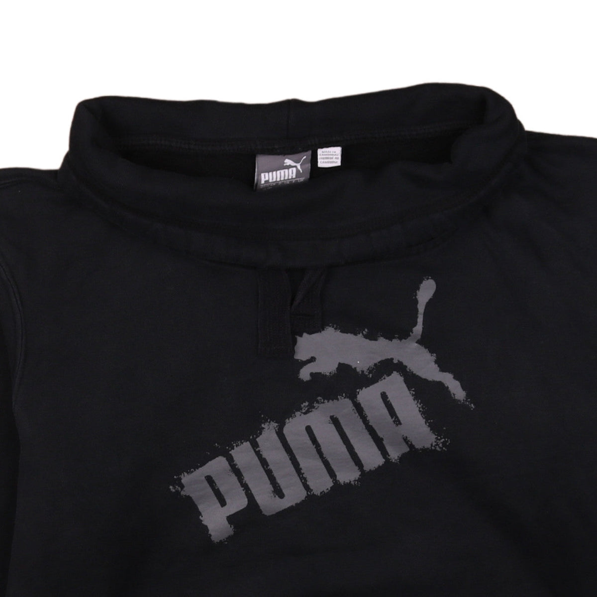 Puma Men's Black XL Pullover Sweatshirt with Logo Print