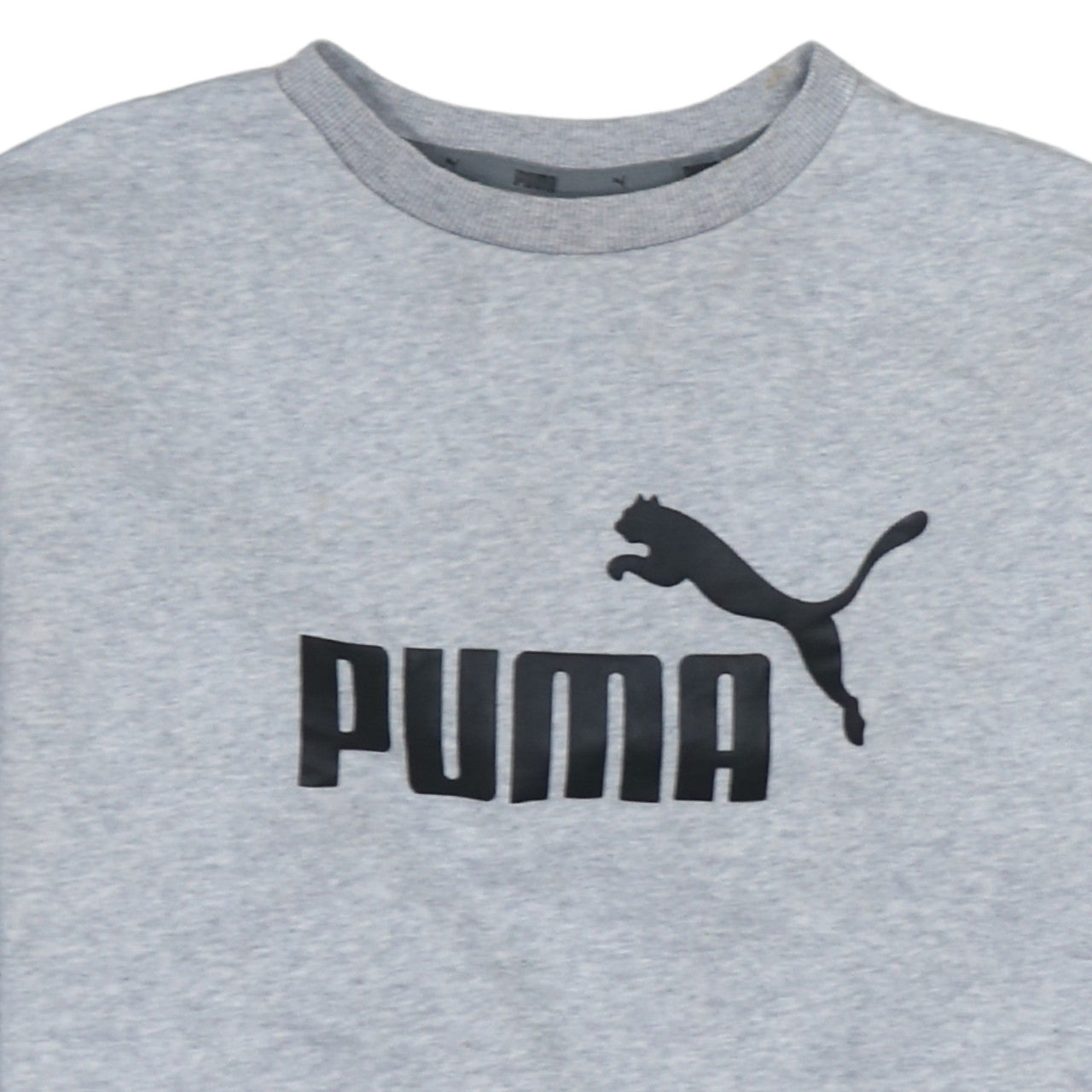 Puma Men's Grey Logo Crew Neck Pullover Sweatshirt Size S