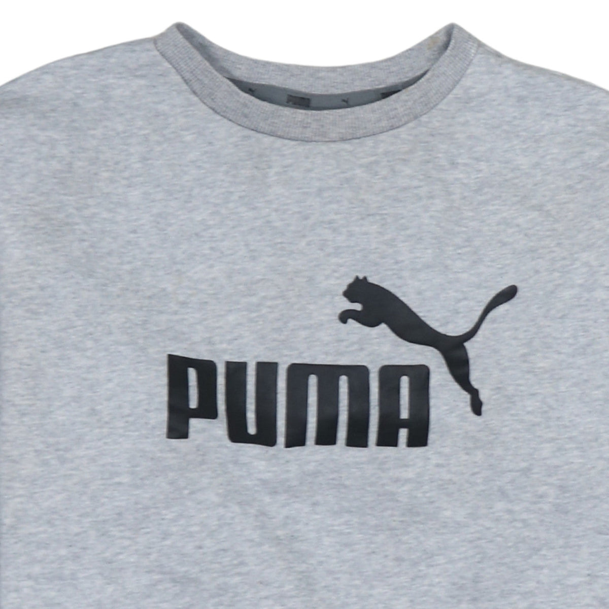 Puma Men's Grey Logo Crew Neck Pullover Sweatshirt Size S
