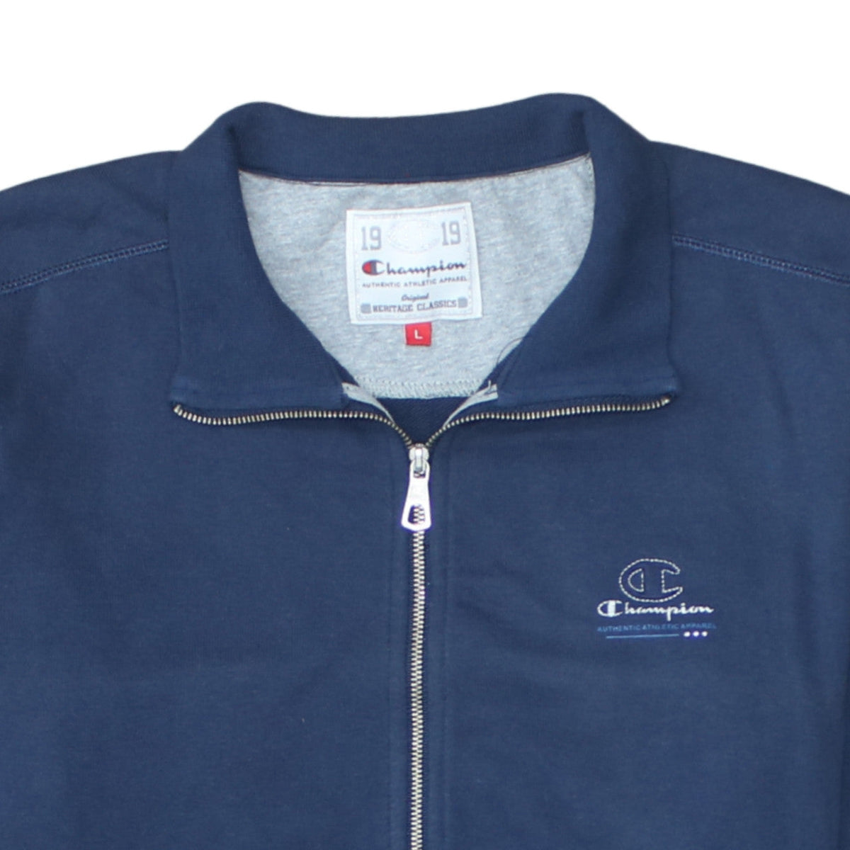 Champion Women's Navy Full Zip Sweatshirt L Heritage Classics
