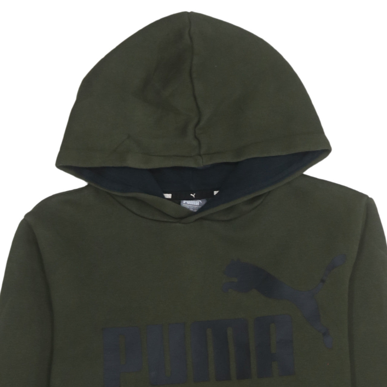 Puma Boys Green Pullover Hoodie Long Sleeve Logo Sweatshirt Size 14