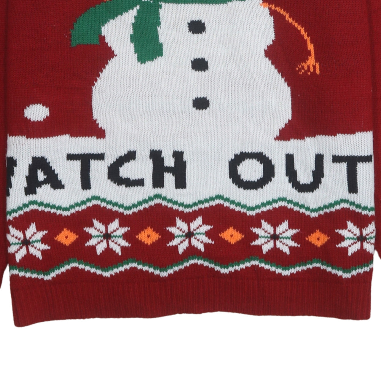 TEX Women Red Christmas Snowman Pullover Jumper M