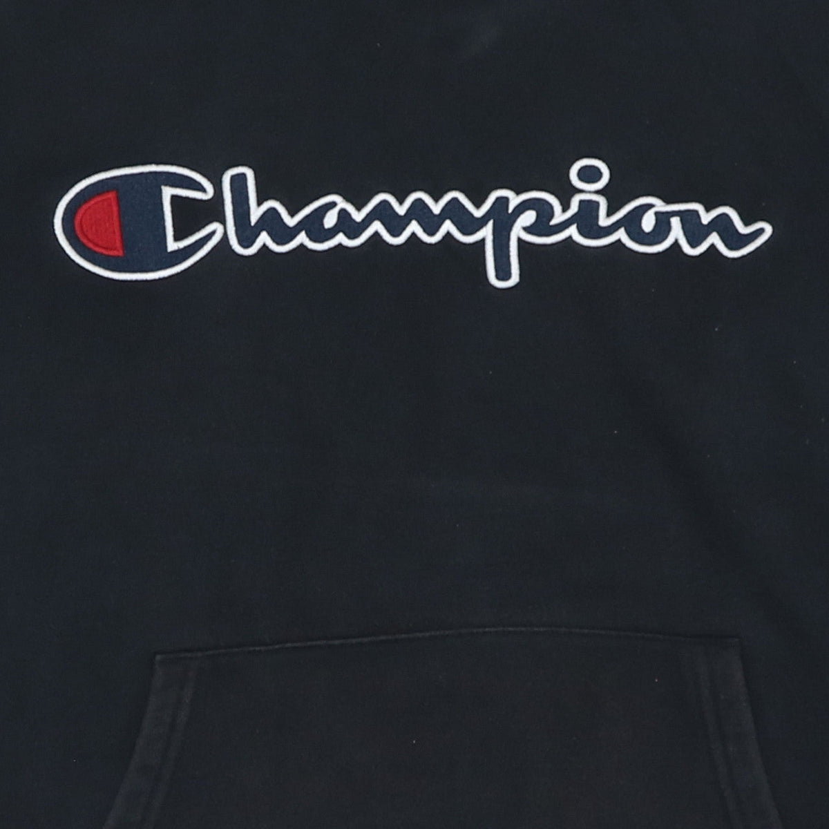 Champion Men’s Black Large Pullover Hoodie with Logo Embroidery