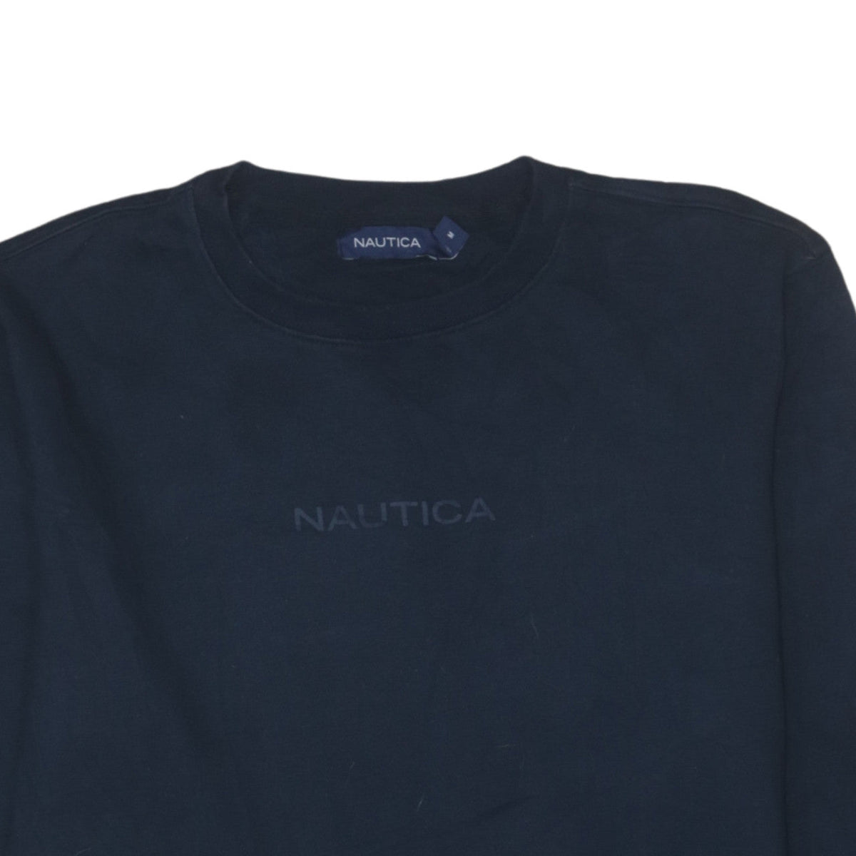 Nautica Men's Blue Crew Neck Logo Pullover Sweatshirt Size M