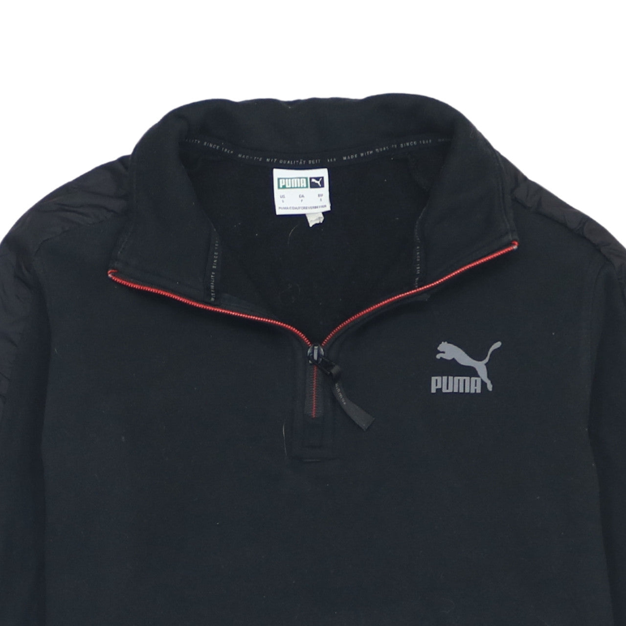 Puma Men's Black 1/4 Zip Sports Sweatshirt Size S
