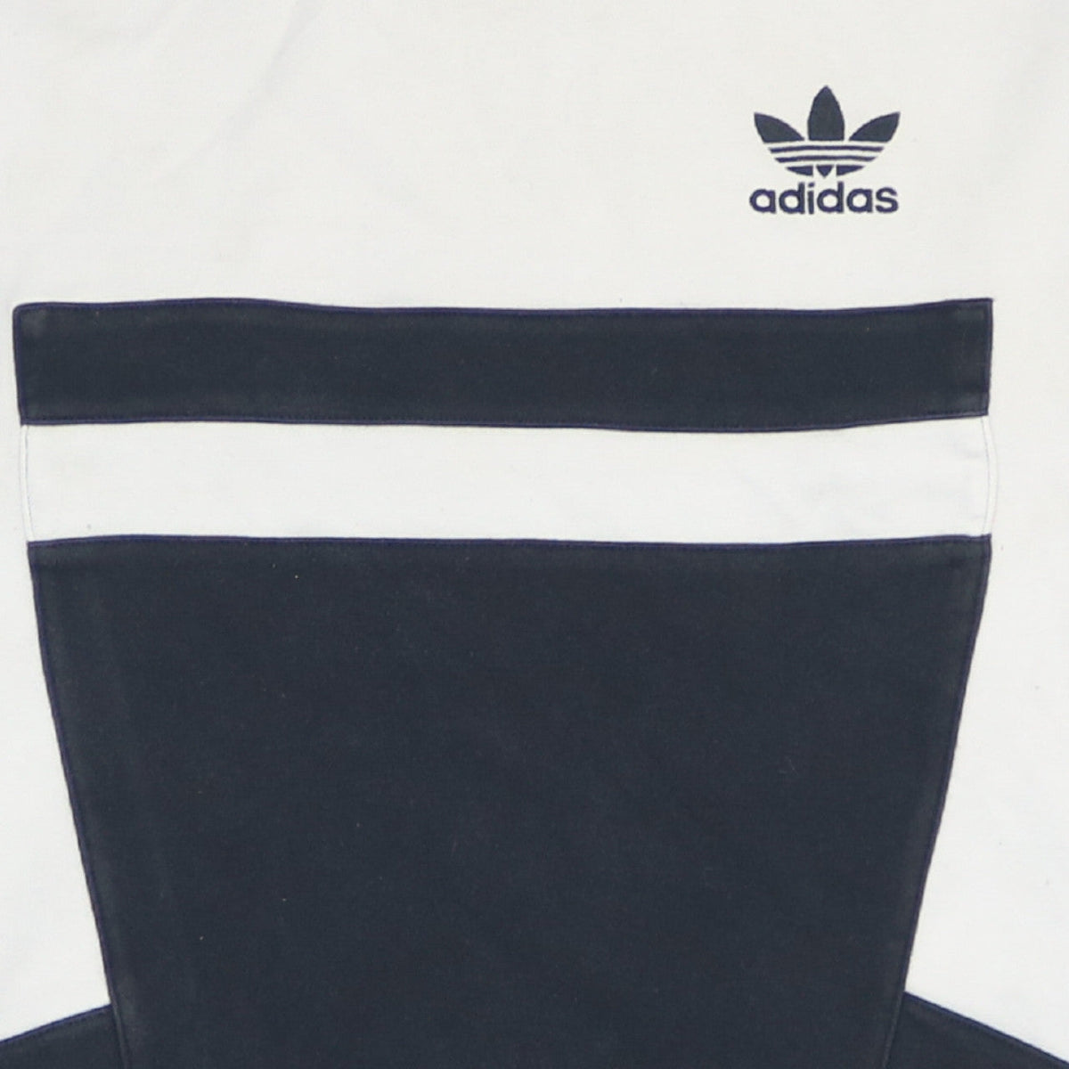 Adidas Men's White & Navy Crew Neck Sweatshirt Size S