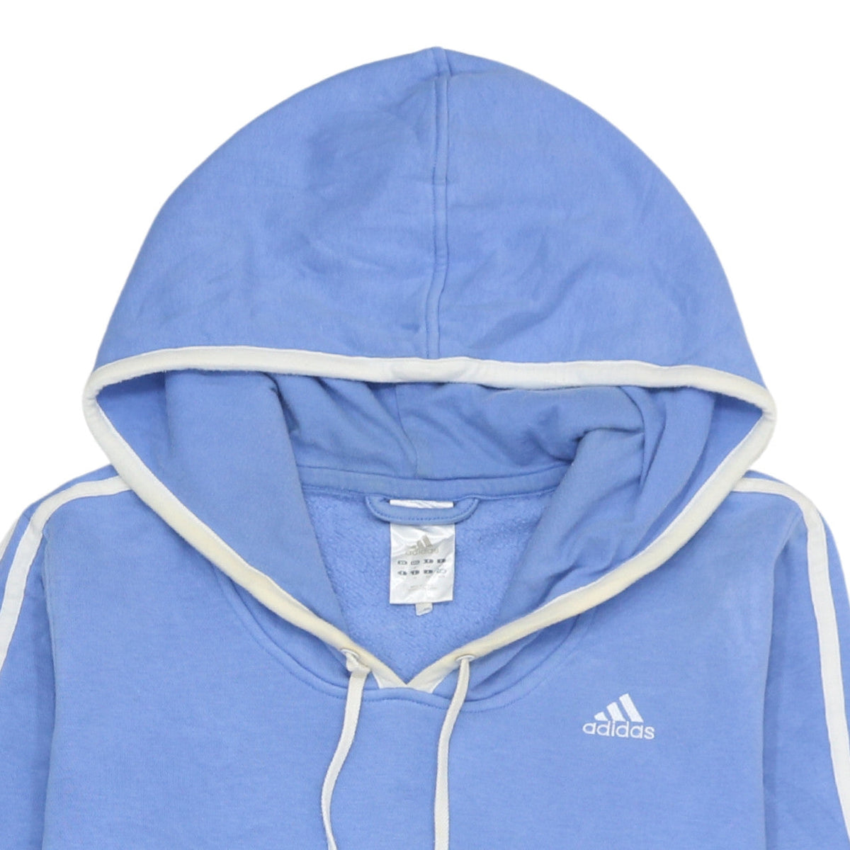Adidas Women Blue Pullover Hoodie with Stripes Size 10