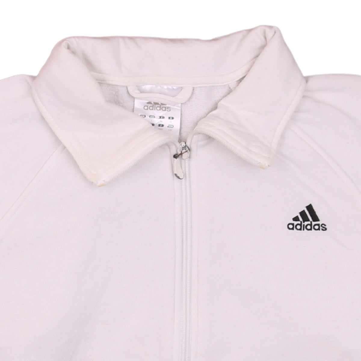 Adidas Womens White Full Zip Sweatshirt Size 18 Lined Hoodie