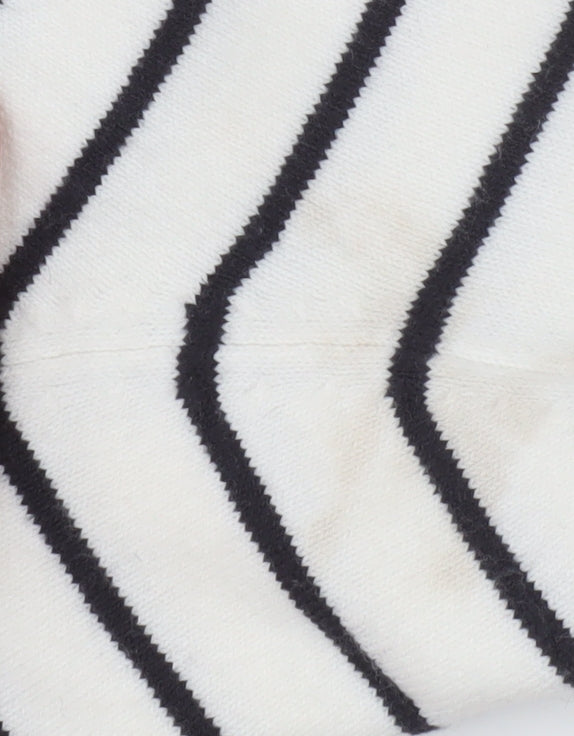 French Connection Women White Striped Roll Neck Jumper Dress M