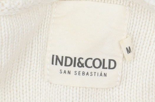 Indi & Cold Women's Ivory Organic Cotton Open-Knit Jumper M