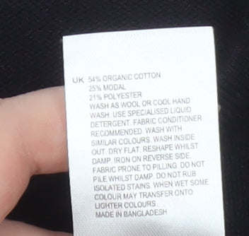 White Stuff Women's Black Cotton Blend Crew Neck Jumper Size 10