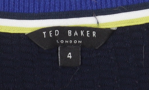Ted Baker Men's Blue Cotton Waffle Knit Crew Neck Jumper Size L