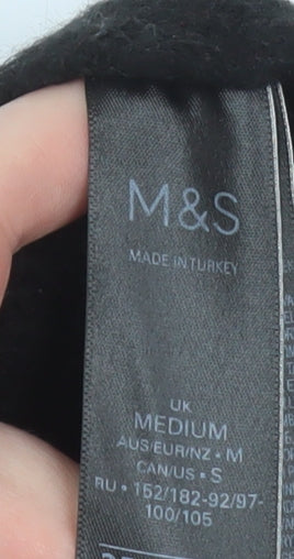 Marks & Spencer Womens Black Beaded Mock Neck Pullover Jumper Medium