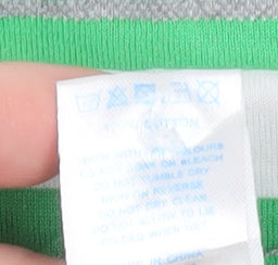 Champion Men's Green Striped Polo Shirt Medium Cotton