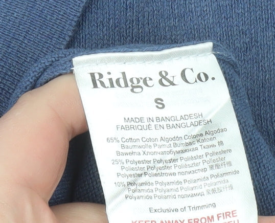 Ridge & Co. Men's Blue Cotton Blend Short Sleeve Polo Shirt Size S