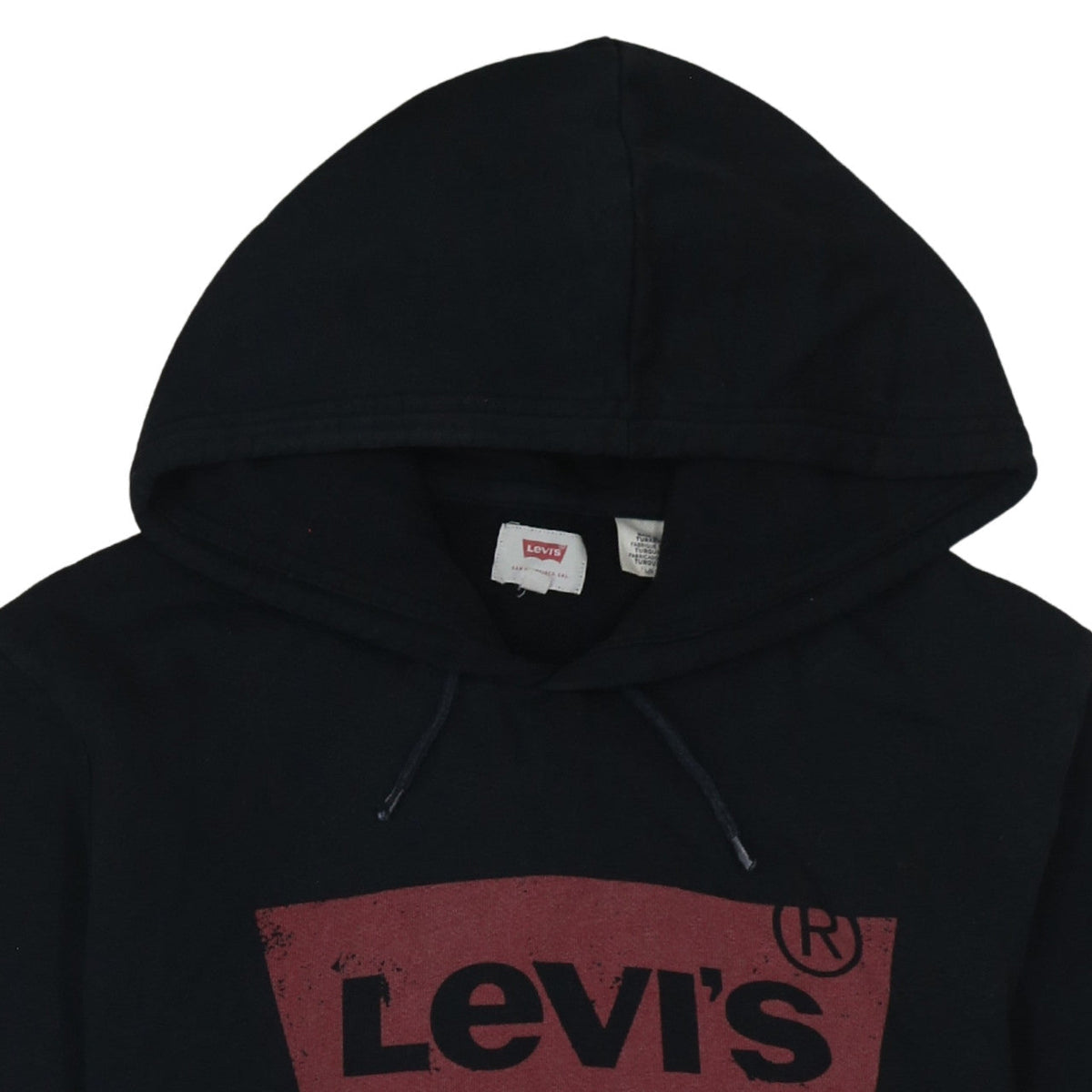 Levi's Men's Black Logo Pullover Hoodie L Regular Fit