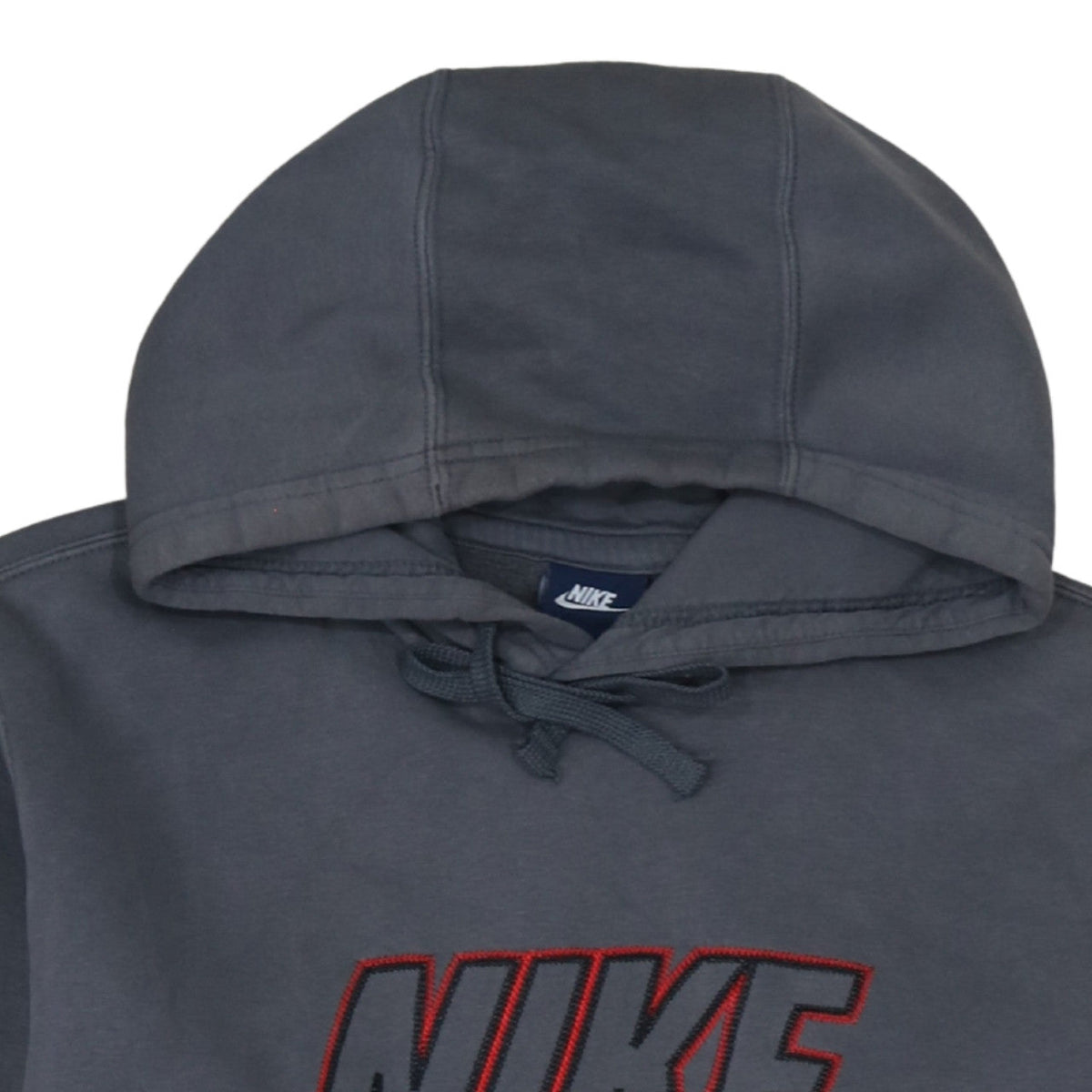 Nike Men’s Grey Pullover Hoodie M Embroidered Logo Fleece Sweatshirt