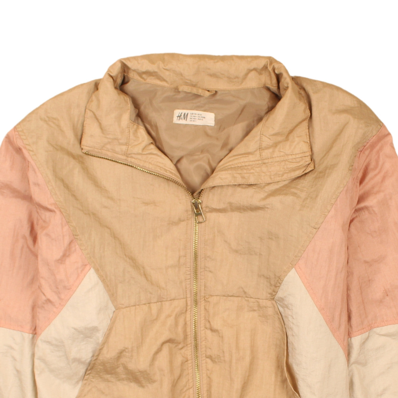 H&M Girls Beige Colourblock Windbreaker Jacket Size 14 Plus