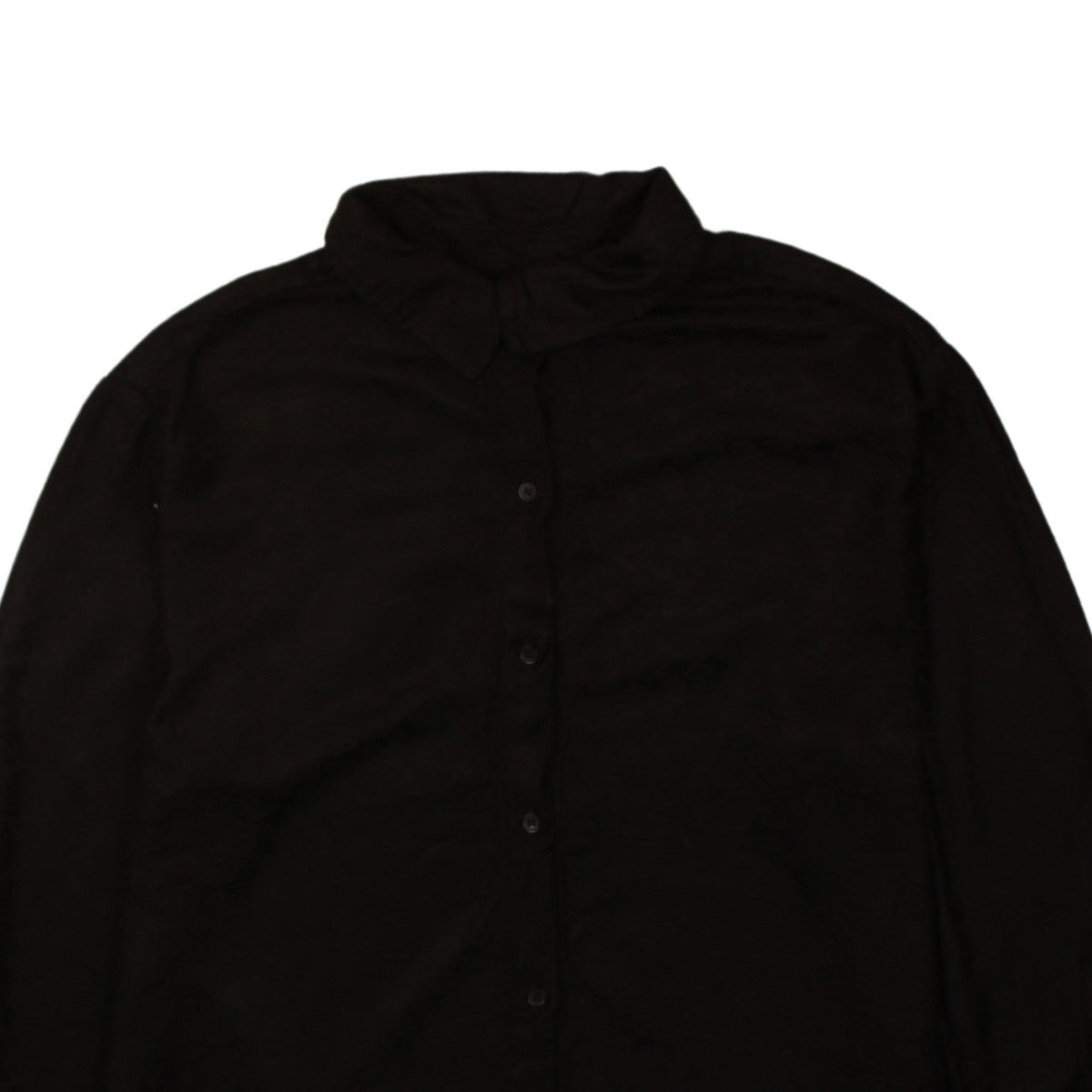 WE Women Black Cotton Button-Up Long Sleeve Shirt M