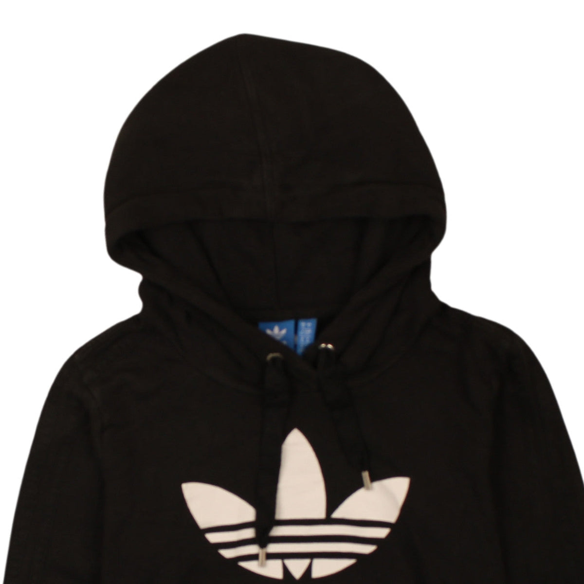 Adidas Womens Black UK 10 Pullover Hoodie with Logo Print