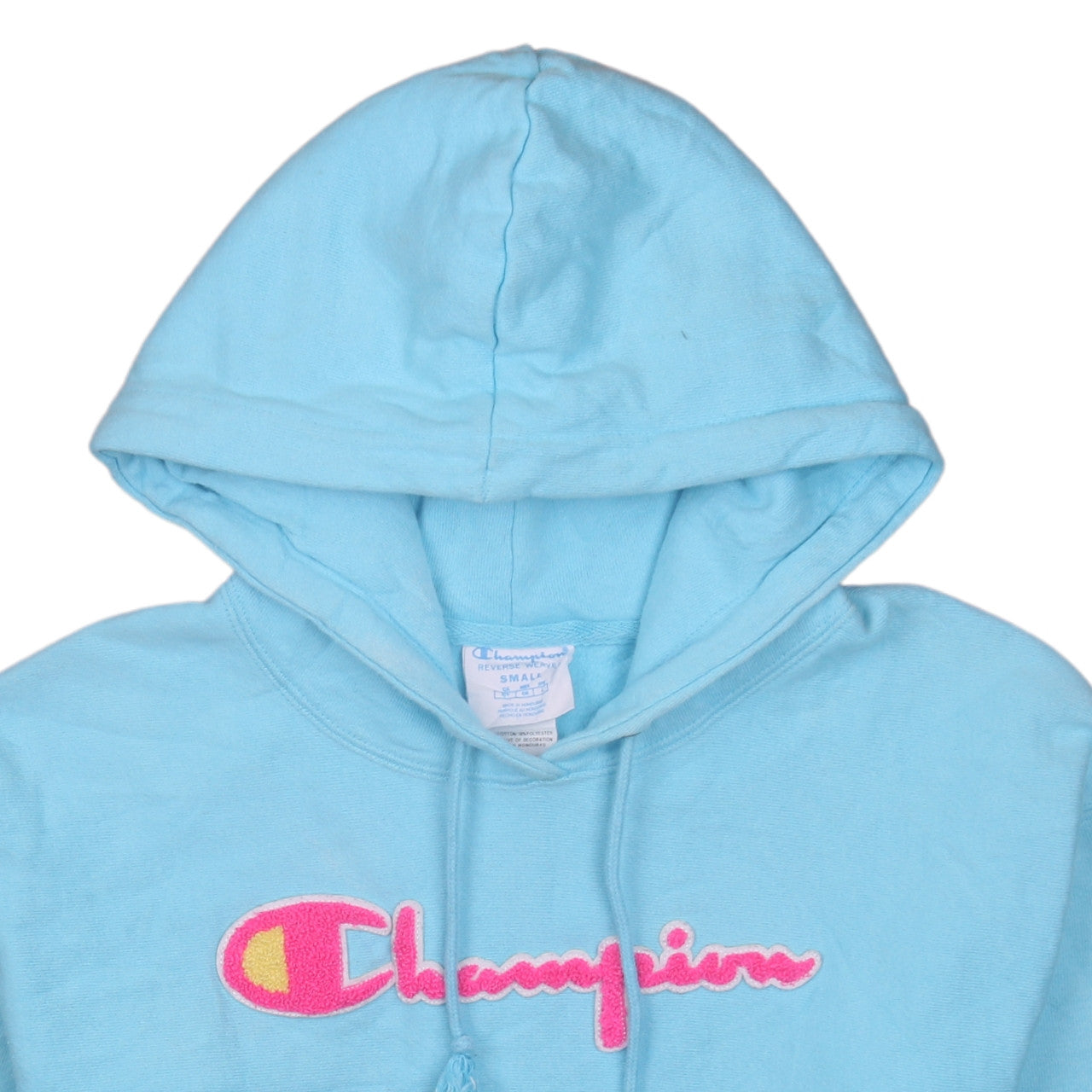 Champion Womens Blue Small Pullover Hoodie Reverse Weave Cotton Blend