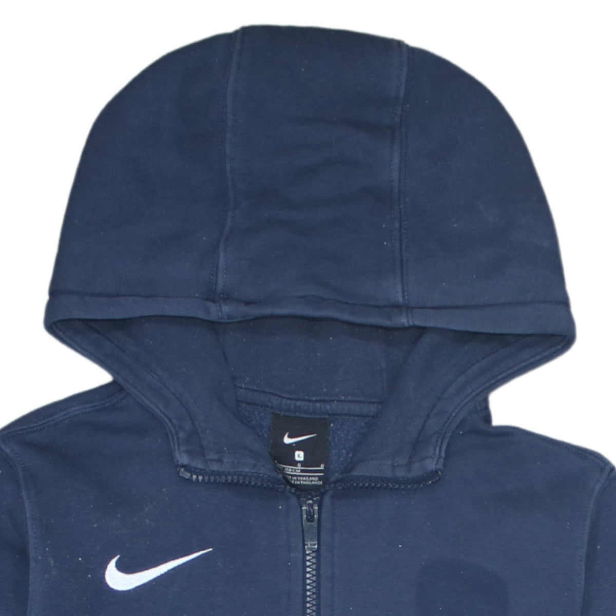 Nike Boys Navy Blue Full Zip Hoodie Size L 147-158cm Cotton Blend