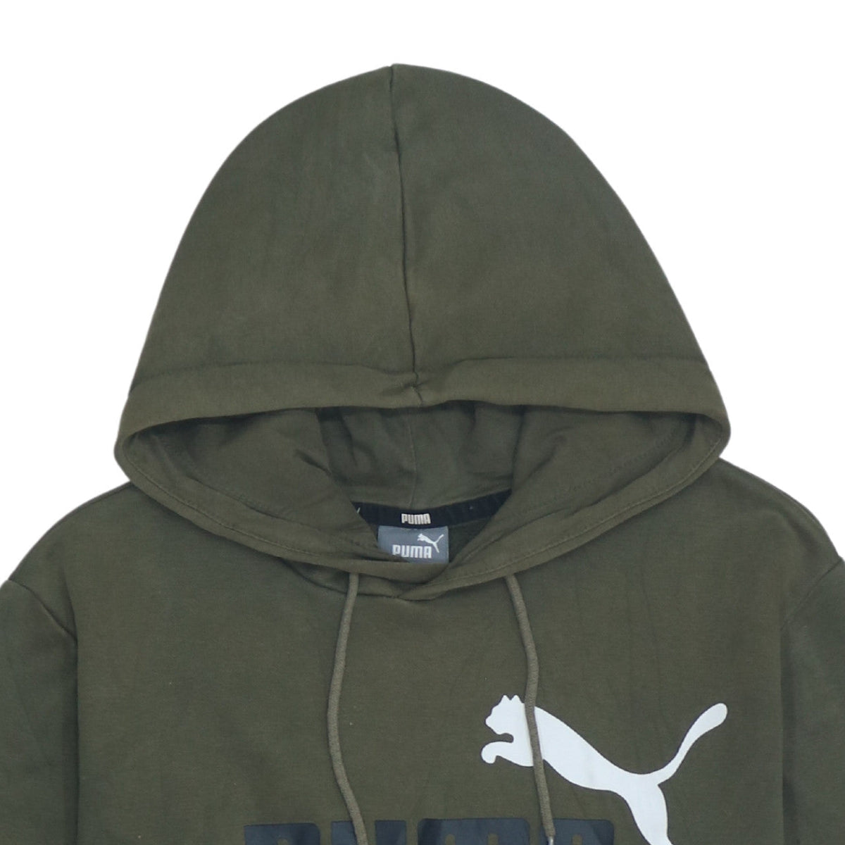 Puma Men's Green Pullover Hoodie Small Logo Sports Fleece