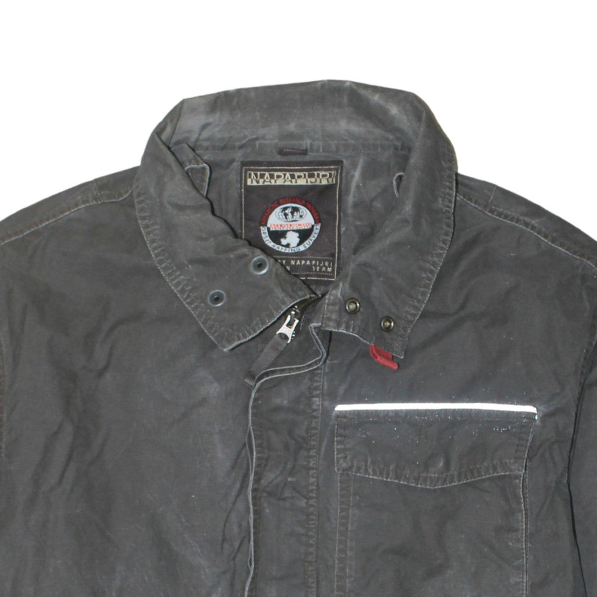 Napapijri Men's Grey Cotton Polyamide Field Jacket L