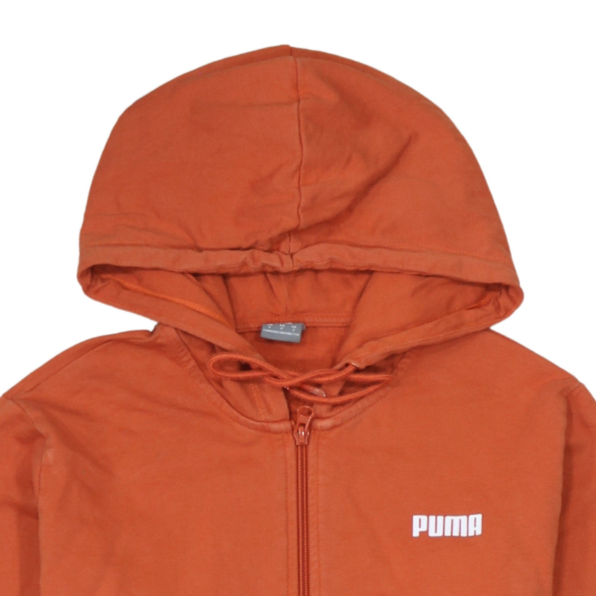 Puma Womens Orange Full Zip Hoodie Small Cotton Casual