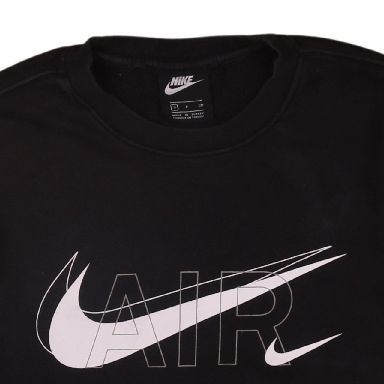 Nike Men Black Small Air Pullover Sweatshirt Crew Neck