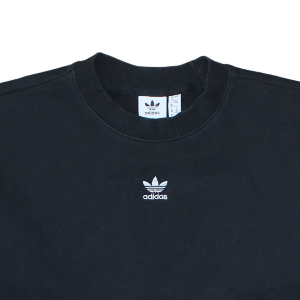 Adidas Women Black Crew Neck Cotton Sweatshirt UK 12