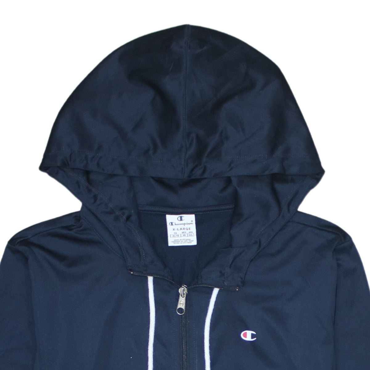Champion Men's Blue Full Zip Hoodie XL Polyester Sportswear