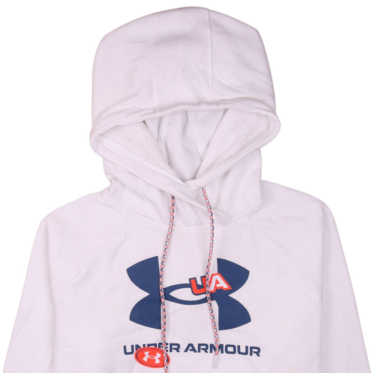 Under Armour Womens White Pullover Hoodie Size L Loose Fit UA Logo