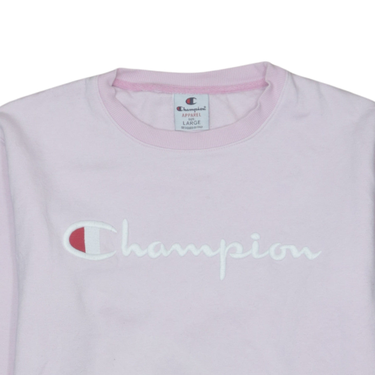 Champion Women's Pink Crew Neck Pullover Sweatshirt Large