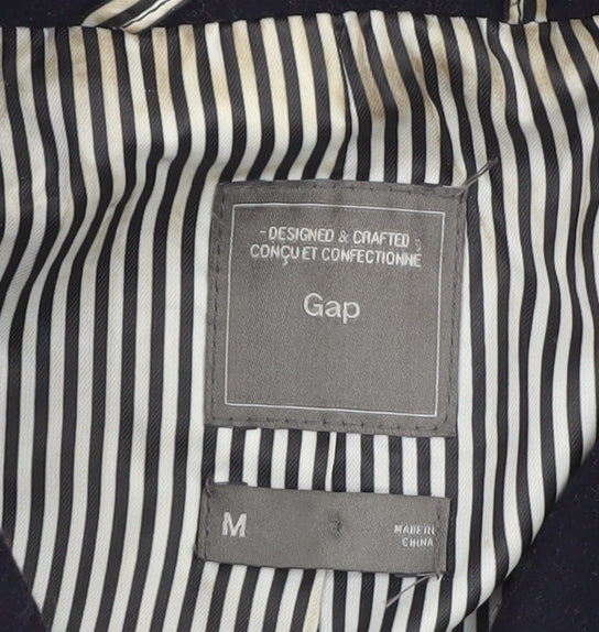 Gap Women's Blue Wool Pea Coat Jacket Medium Lined Double Breasted