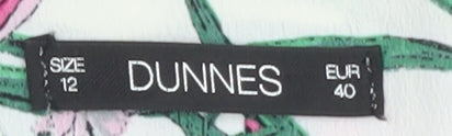 Dunnes Women Multicoloured Floral A-Line Knee Length Cotton Dress Size 12