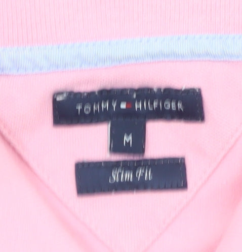 Tommy Hilfiger Women's Pink Slim Fit Polo Shirt Medium