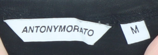 Antony Morato Men's Black Slim Fit Crew Neck Cotton T-Shirt Size M