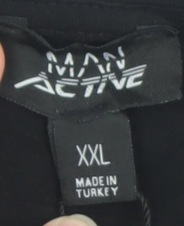 MAN Active Mens Black Sleeveless Muscle T-Shirt XXL