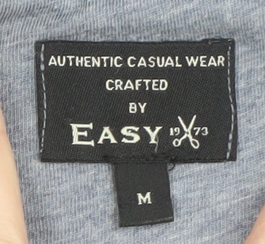 Easy Men's Blue Short Sleeve Button-Up Casual Shirt M