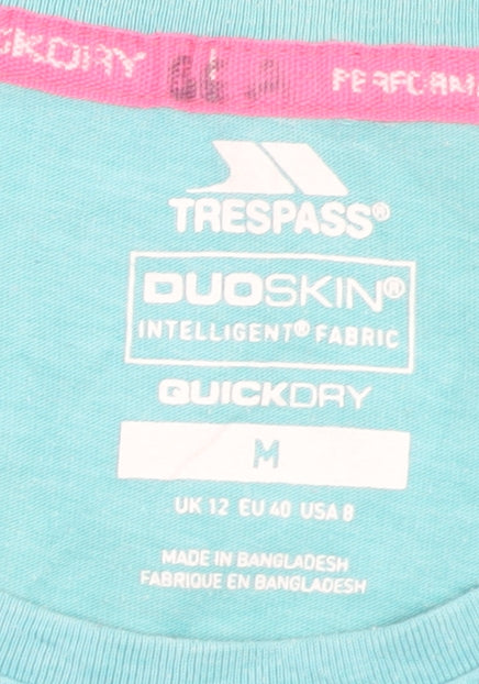 Trespass Women Blue Quick Dry Short Sleeve T-Shirt UK 12