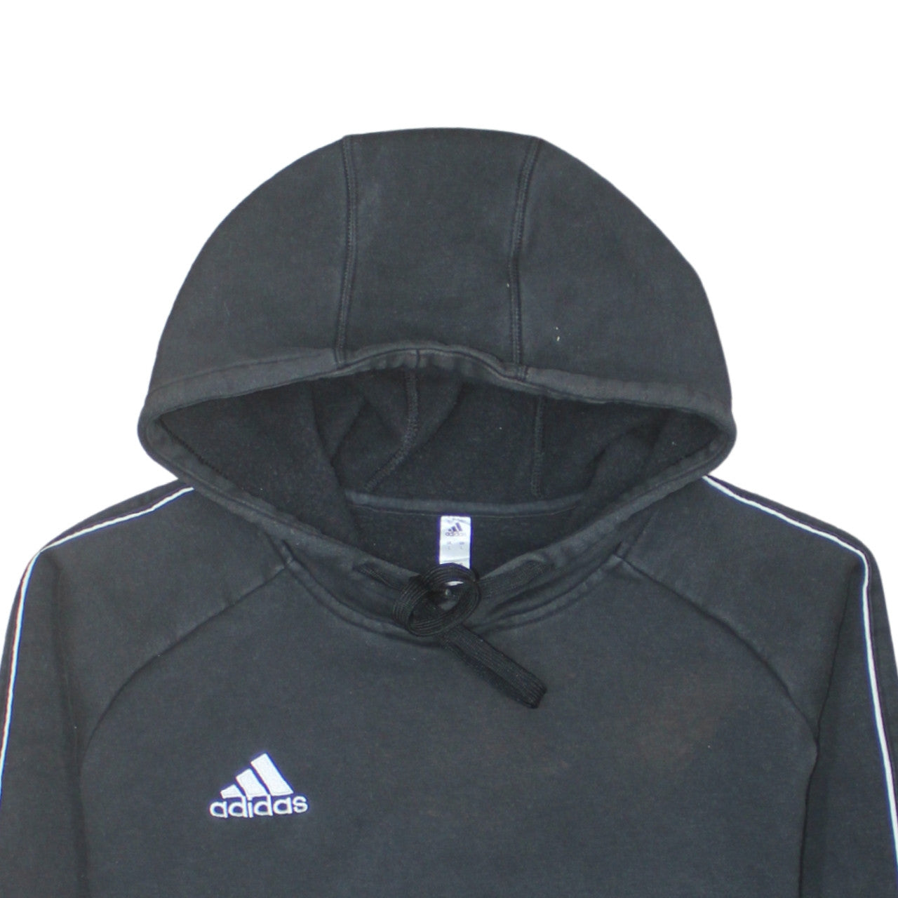 Adidas Mens Black Pullover Hoodie L Hooded Fleece Sweatshirt