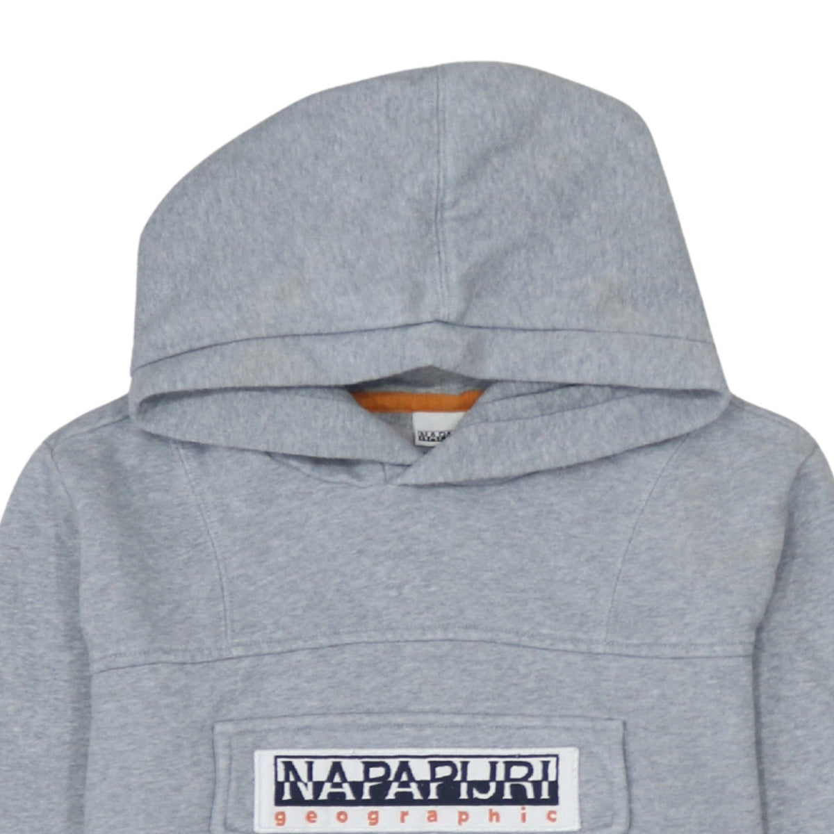 Napapijri Boys Grey Hooded Pullover Sweatshirt Size 14 Years Logo Design